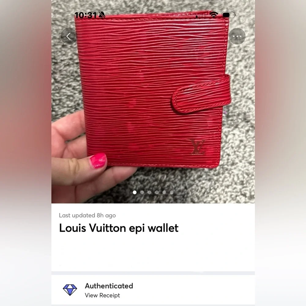 Louis Vuitton red epi leather compact wallet
